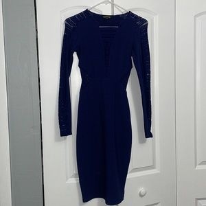 Blue long sleeve express dress